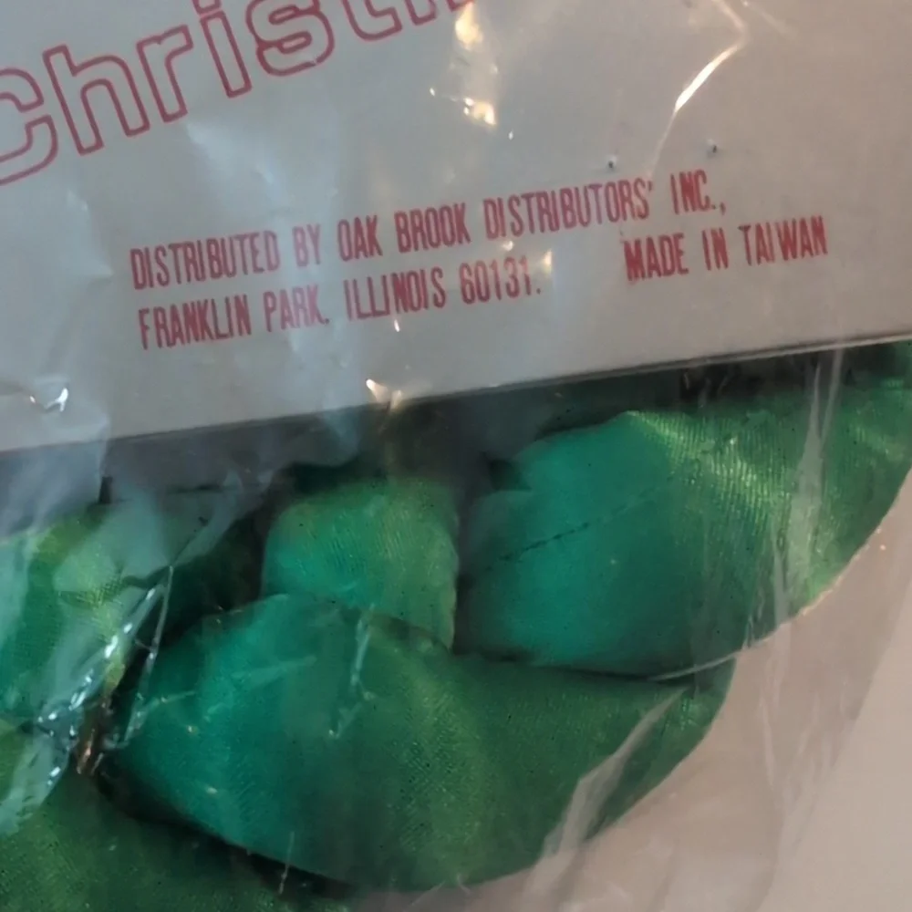 80s 90s Vintage Satin‎ Floral Braided Christmas Holiday Wreath Decor NIP